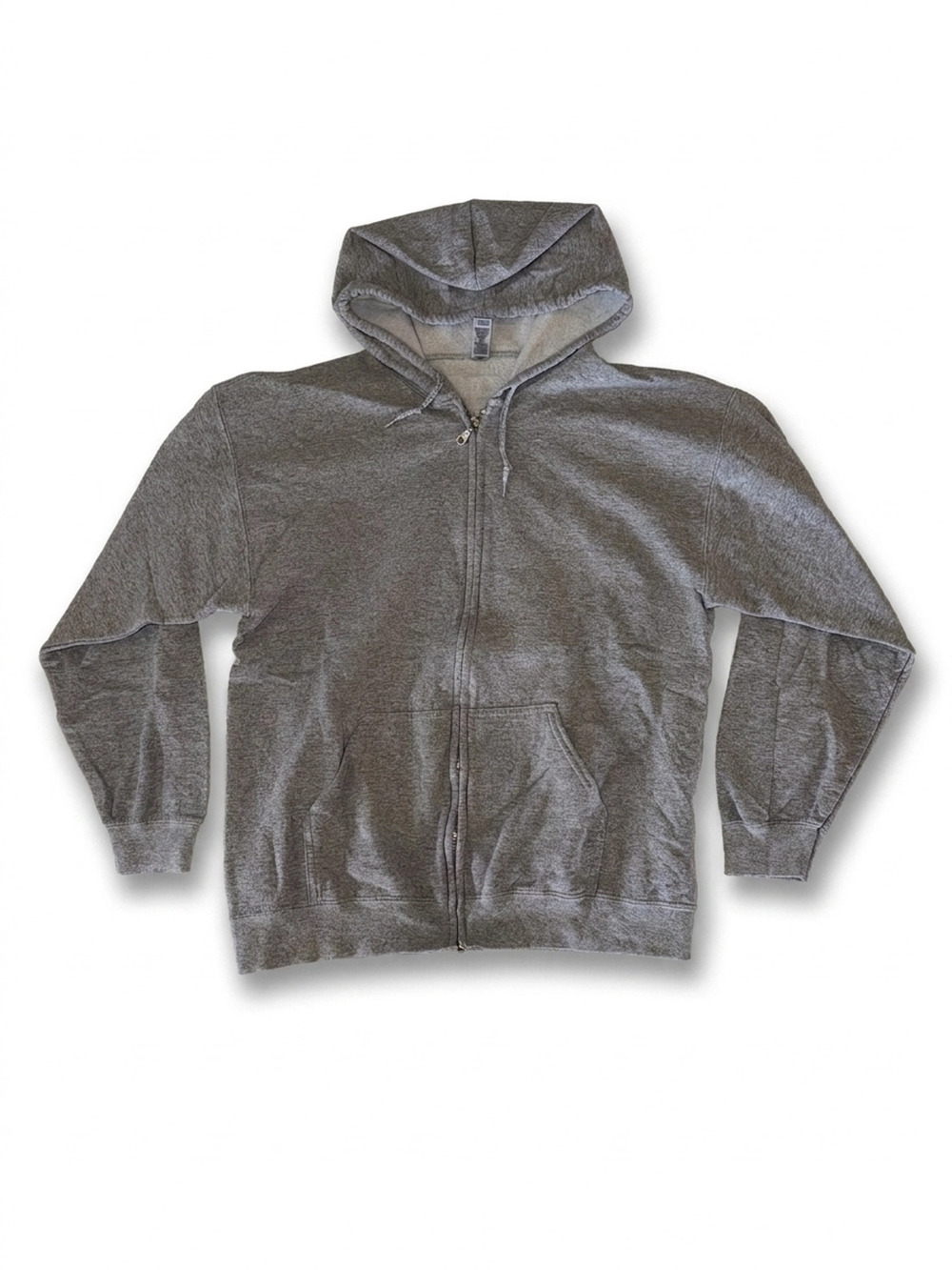 Gildan Full-Zip Hoodie Gray | Size L | Soft Fleece Cozy Unisex